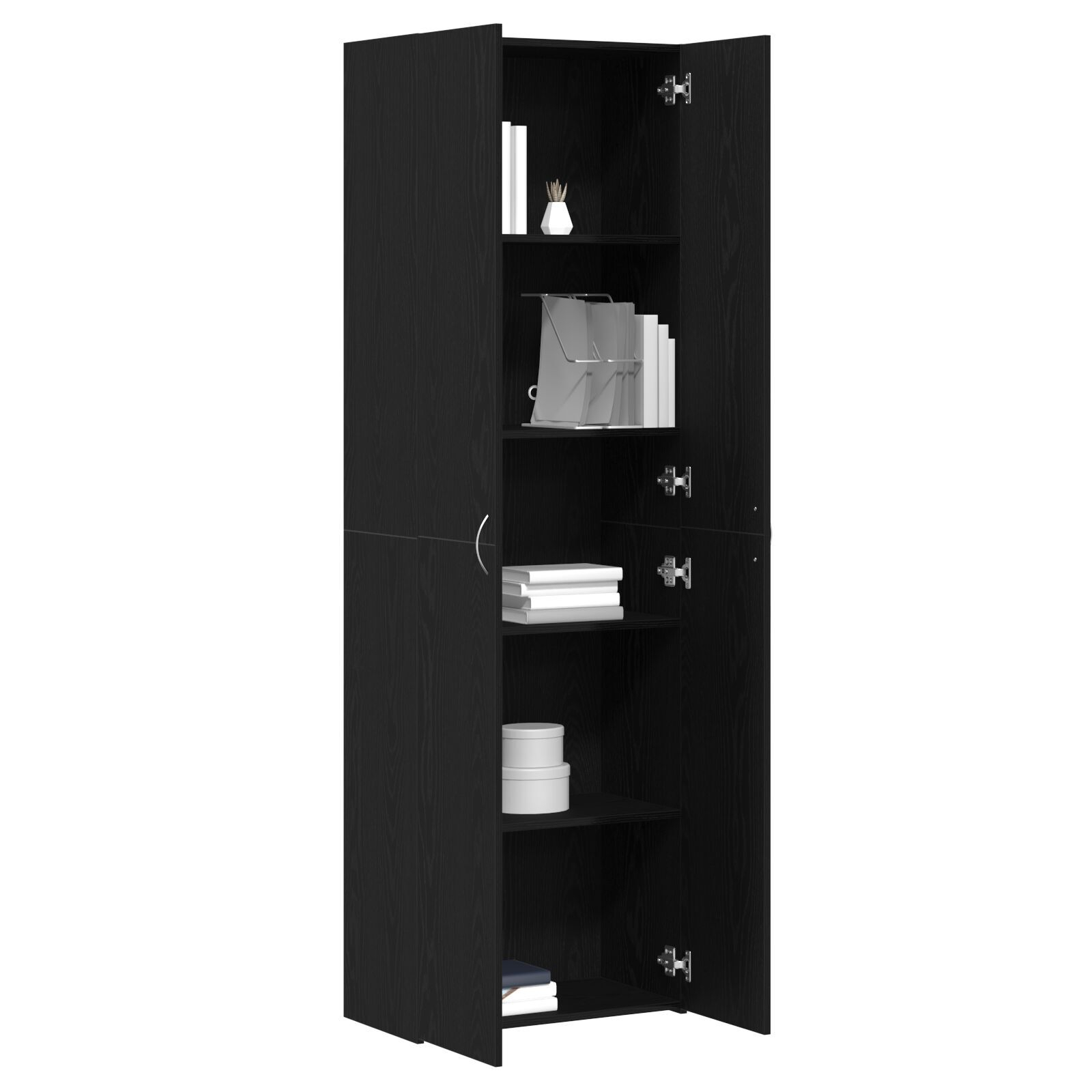 vidaXL Dulap de birou Negru Stejar 60 x 32 x 190 cm, făcut din lemn stratificat. vidaXL Dulap de birou Negru Stejar 60 x 32 x 190 cm, făcut din lemn stratificat.