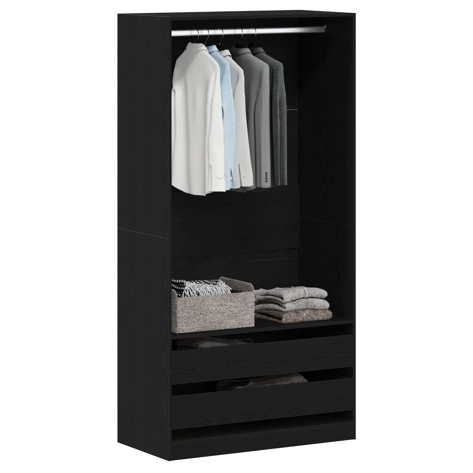 vidaXL <strong> Dulap Negru din Stejar</strong> - 100 x 50 x 200 cm - Fabricat din Lemn Prelucrat vidaXL <strong> Dulap Negru din Stejar</strong> - 100 x 50 x 200 cm - Fabricat din Lemn Prelucrat