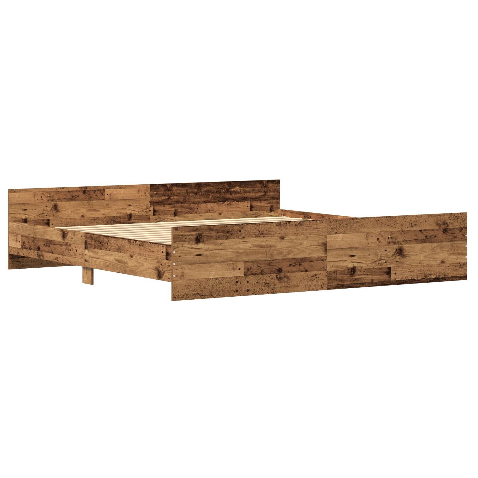 vidaXL Cadru de pat cu headboard Lemn vechi 200 x 200 cm Lemn compozit vidaXL Cadru de pat cu headboard Lemn vechi 200 x 200 cm Lemn compozit