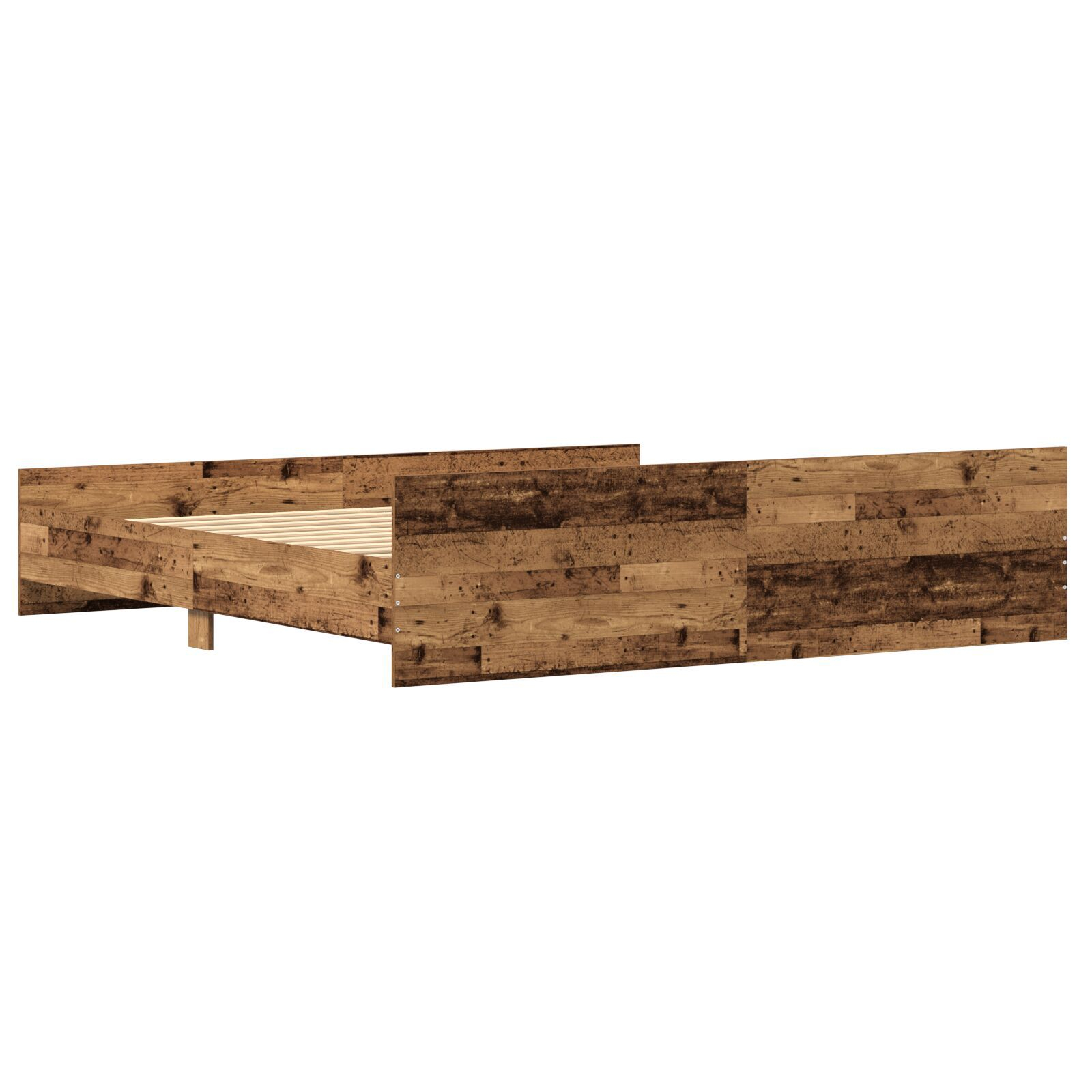 vidaXL Cadru de pat cu headboard Lemn vechi 200 x 200 cm Lemn compozit vidaXL Cadru de pat cu headboard Lemn vechi 200 x 200 cm Lemn compozit