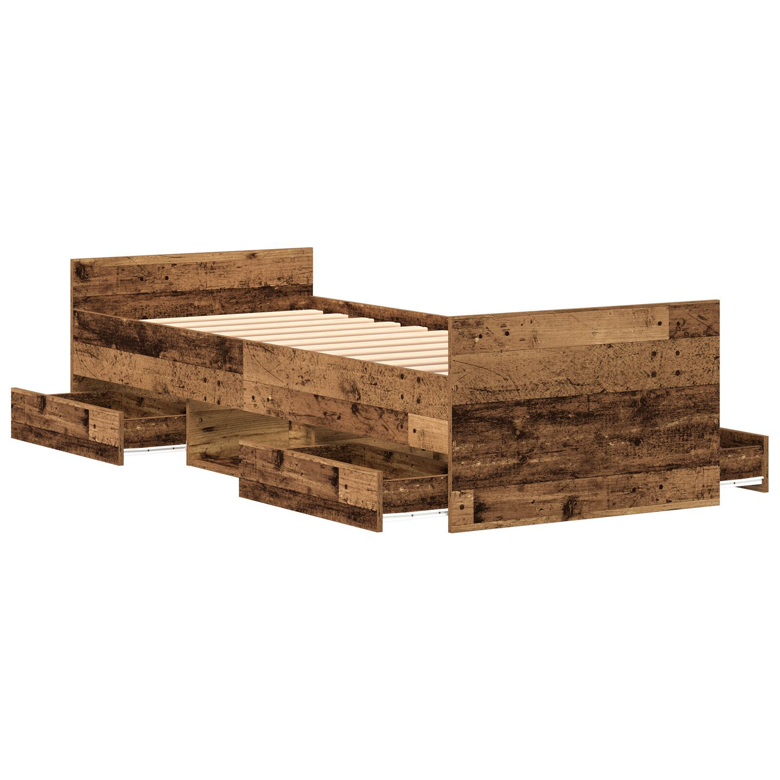 vidaXL Cadru de pat cu headboard Lemn vechi 75 x 190 cm Lemn compozit vidaXL Cadru de pat cu headboard Lemn vechi 75 x 190 cm Lemn compozit