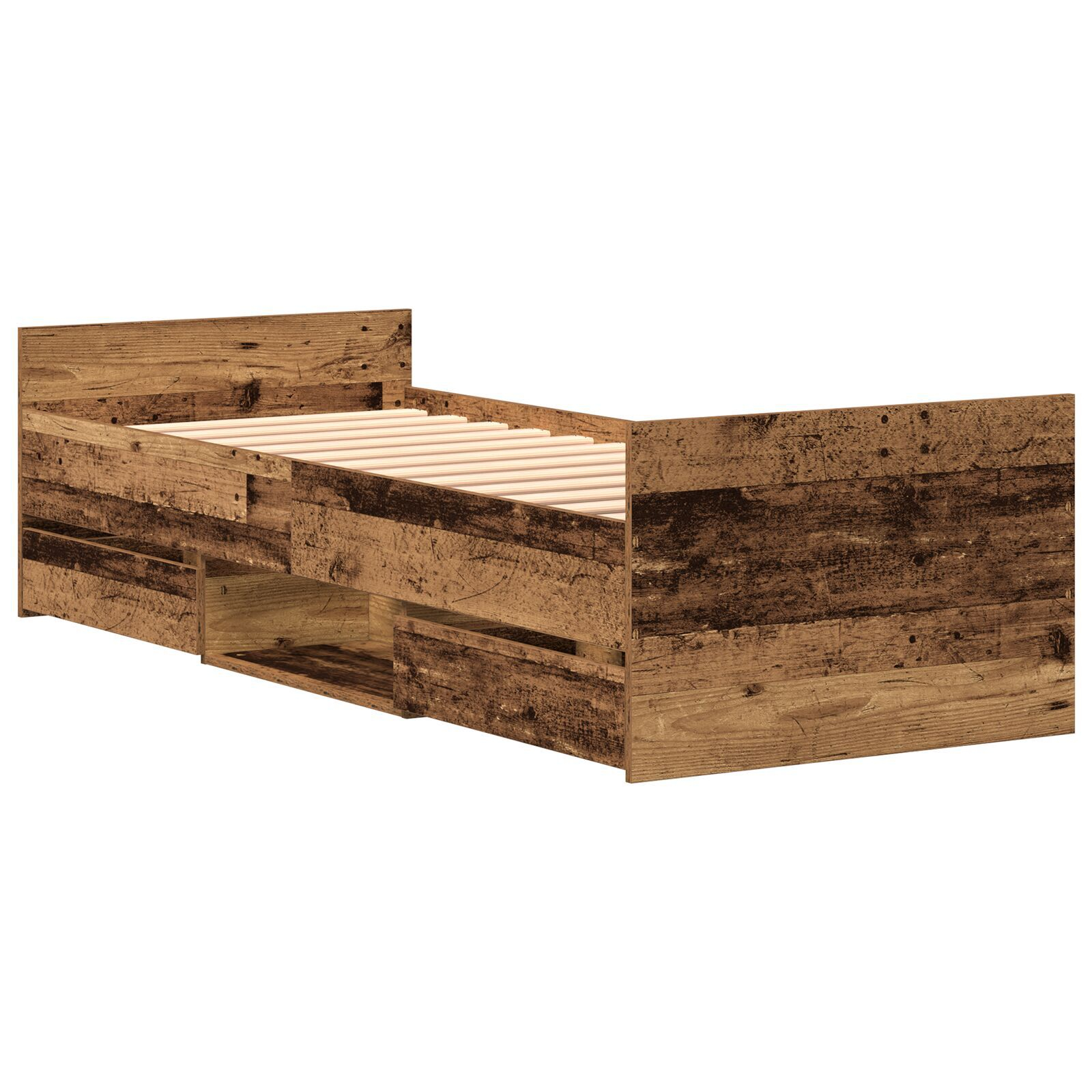 vidaXL Cadru de pat cu headboard Lemn vechi 75 x 190 cm Lemn compozit vidaXL Cadru de pat cu headboard Lemn vechi 75 x 190 cm Lemn compozit