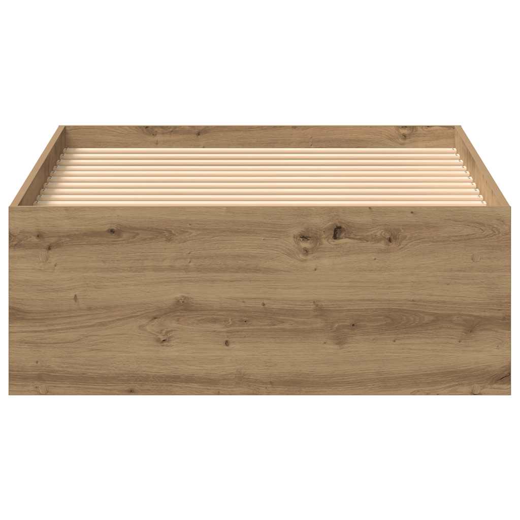 vidaXL Cadru de pat fără saltea Stejar Artisan 75x190cm Lemn prelucrat