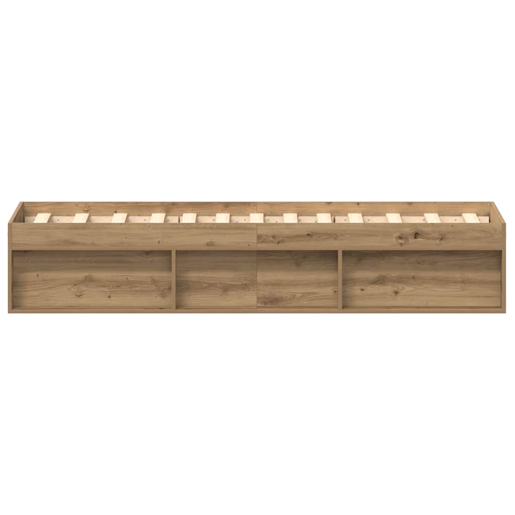 vidaXL Cadru de pat fără saltea Stejar Artisan 75x190cm Lemn prelucrat