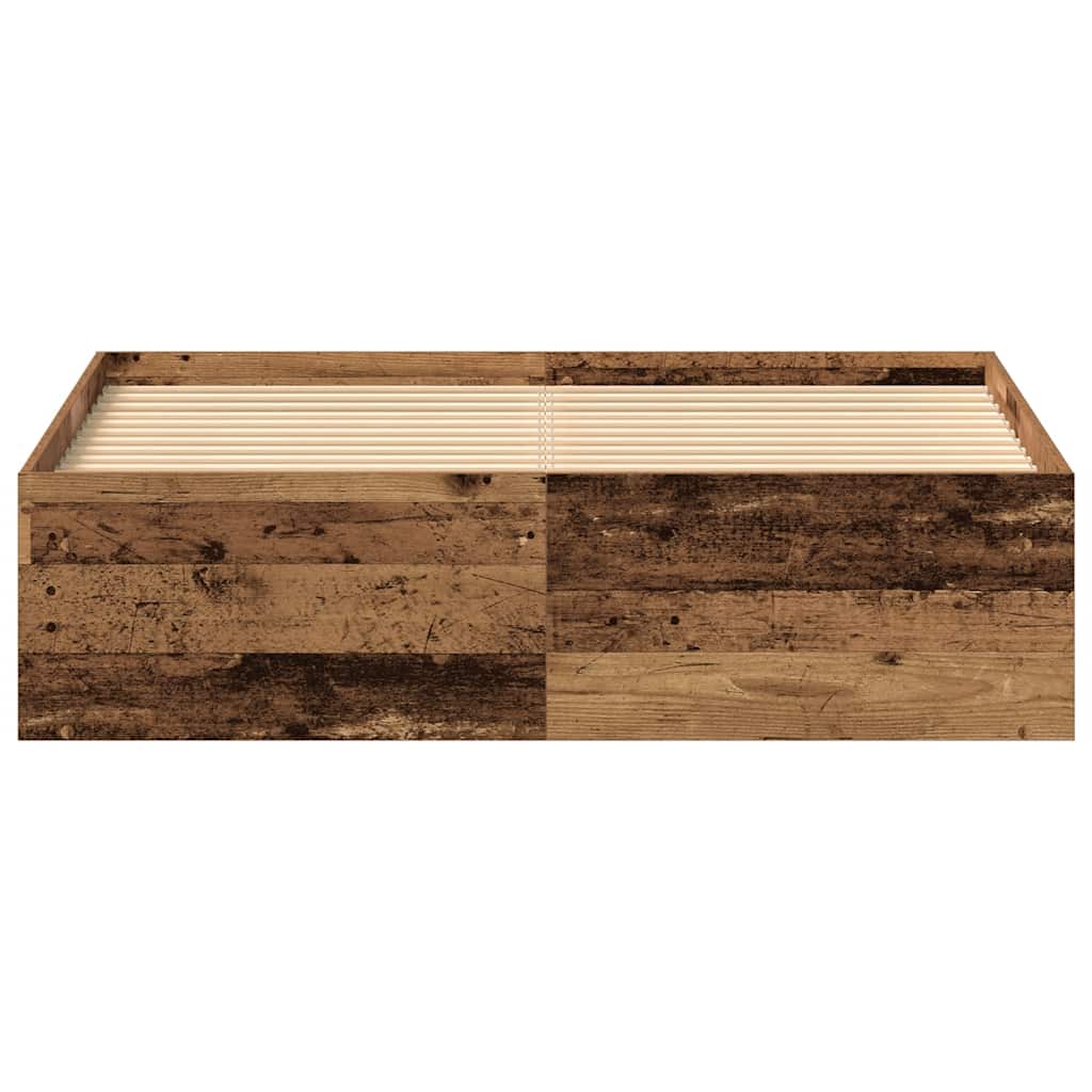 vidaXL Cadru de pat fără saltea Lemn vechi 135x190cm Lemn prelucrat