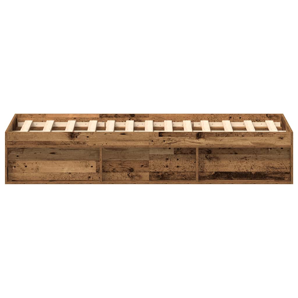 vidaXL Cadru de pat fără saltea Lemn vechi 135x190cm Lemn prelucrat