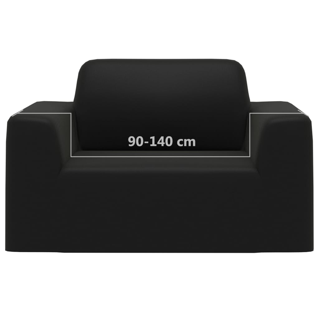 vidaXL Husă elastică pentru canapea, negru, tricot poliester vidaXL Husă elastică pentru canapea, negru, tricot poliester