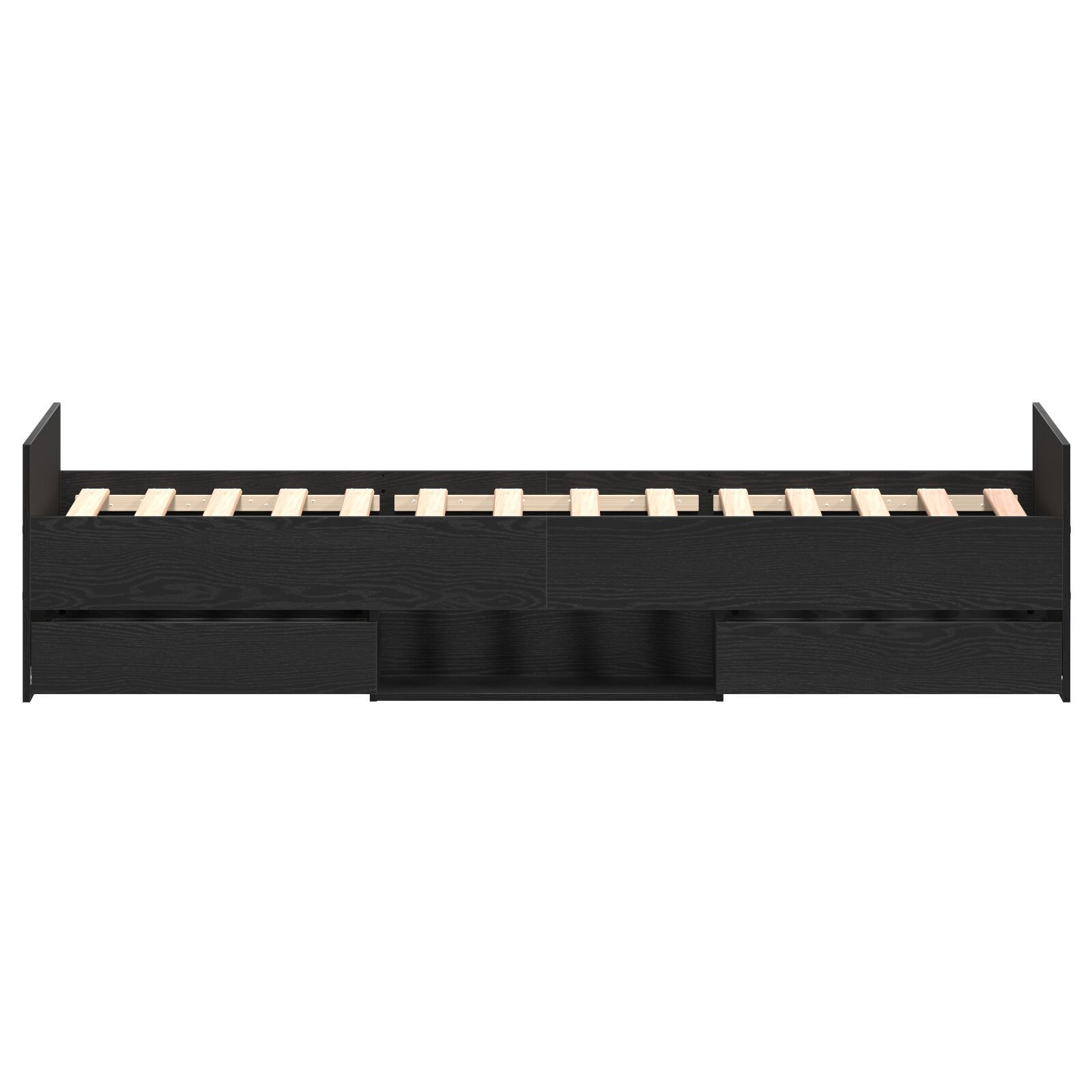 vidaXL Cadru de pat cu sertar Stejar negru 90 x 200 cm Lemn compozit vidaXL Cadru de pat cu sertar Stejar negru 90 x 200 cm Lemn compozit