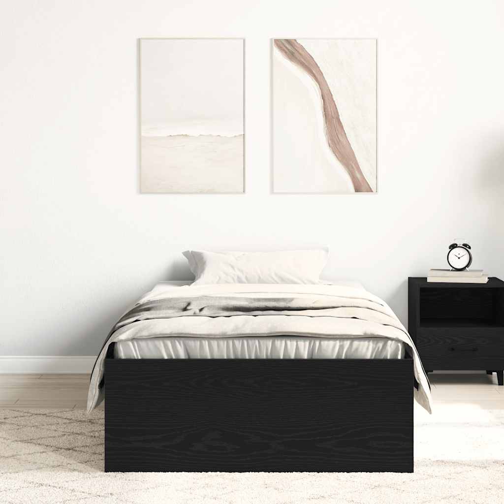 vidaXL Cadru de pat fără saltea Stejar negru 90x200 cm Lemn prelucrat vidaXL Cadru de pat fără saltea Stejar negru 90x200 cm Lemn prelucrat