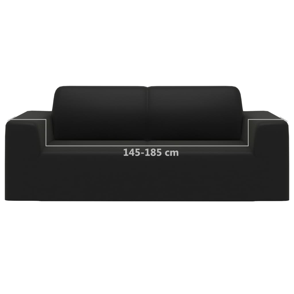 vidaXL Husă elastică pentru canapea cu 2 locuri negru poliester jerseu vidaXL Husă elastică pentru canapea cu 2 locuri negru poliester jerseu