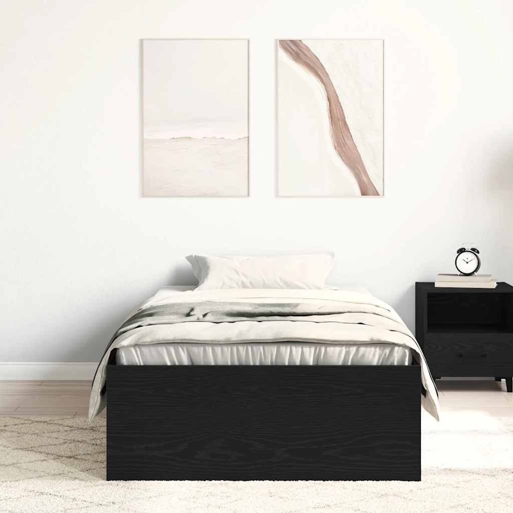 vidaXL Cadru de pat fără saltea Stejar negru 100x200 cm Lemn prelucrat vidaXL Cadru de pat fără saltea Stejar negru 100x200 cm Lemn prelucrat
