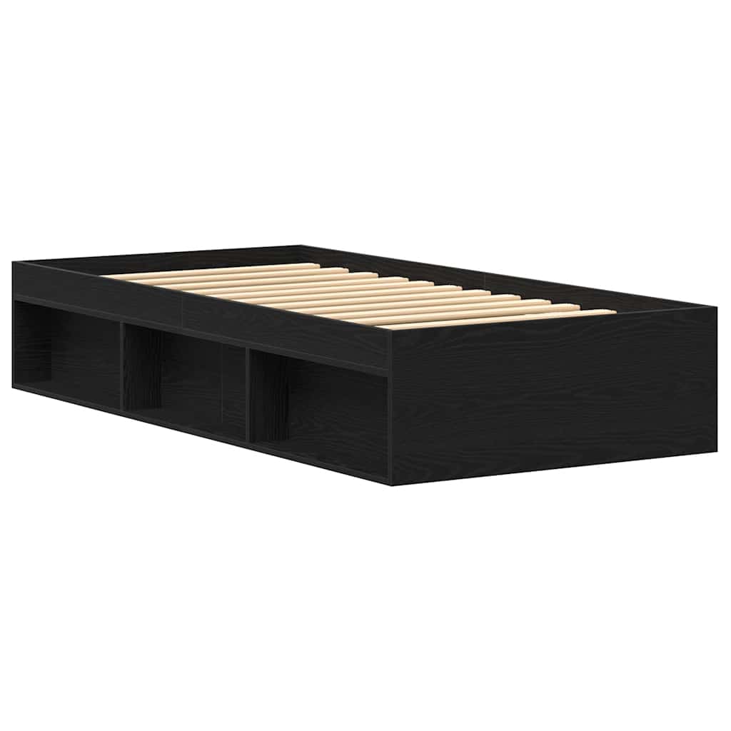 vidaXL Cadru de pat fără saltea Stejar negru 100x200 cm Lemn prelucrat vidaXL Cadru de pat fără saltea Stejar negru 100x200 cm Lemn prelucrat