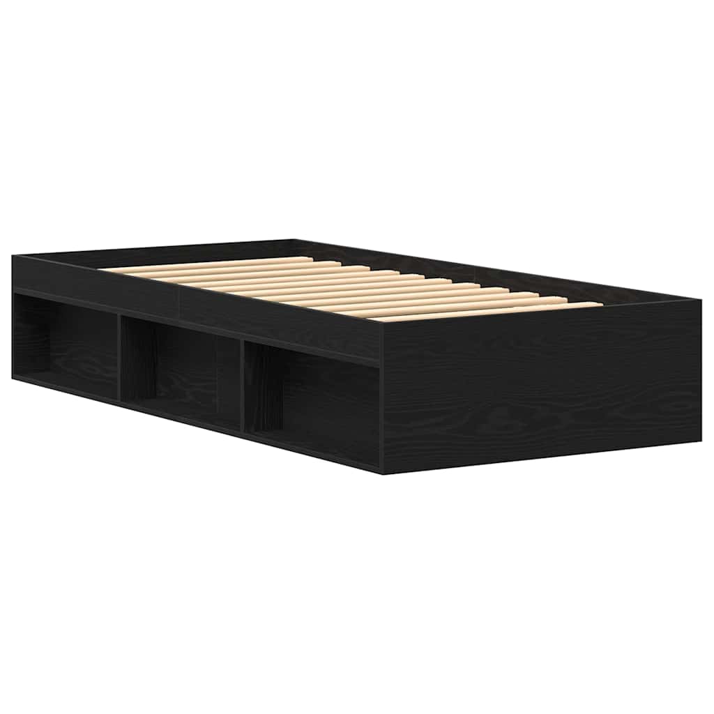 vidaXL Cadru de pat fără saltea Stejar negru 100x200 cm Lemn prelucrat vidaXL Cadru de pat fără saltea Stejar negru 100x200 cm Lemn prelucrat