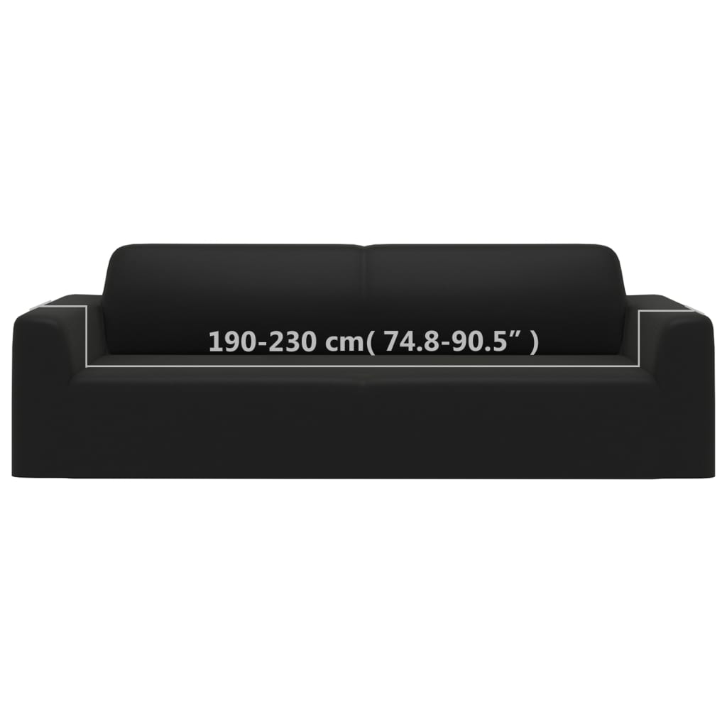 vidaXL Husă elastică pentru canapea cu 3 locuri poliester jersey negru vidaXL Husă elastică pentru canapea cu 3 locuri poliester jersey negru