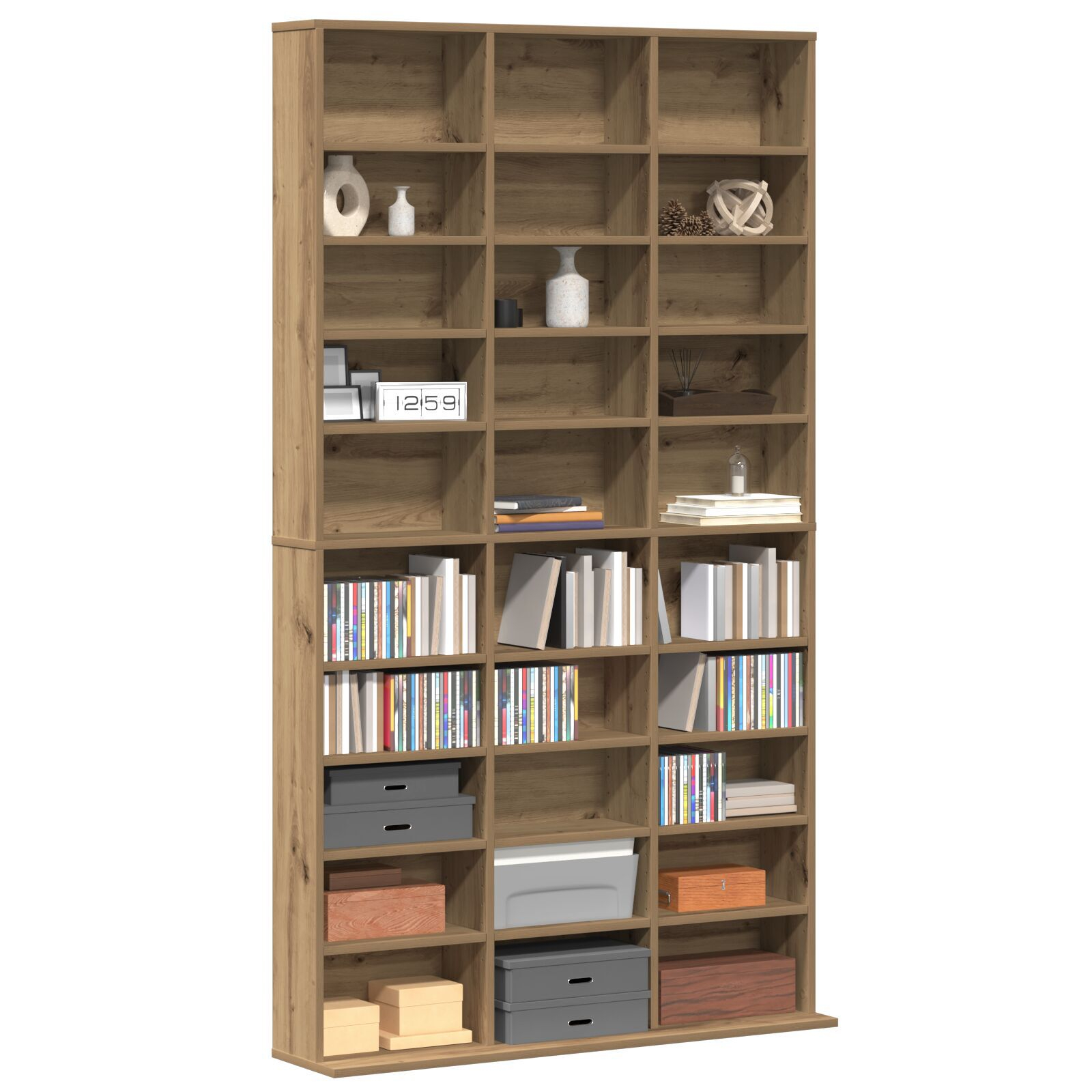 vidaXL Dulap pentru CD-uri din Stejar Artistic - 101x23x177.5 cm Fabricat din Lemn Ingineresc vidaXL Dulap pentru CD-uri din Stejar Artistic - 101x23x177.5 cm Fabricat din Lemn Ingineresc