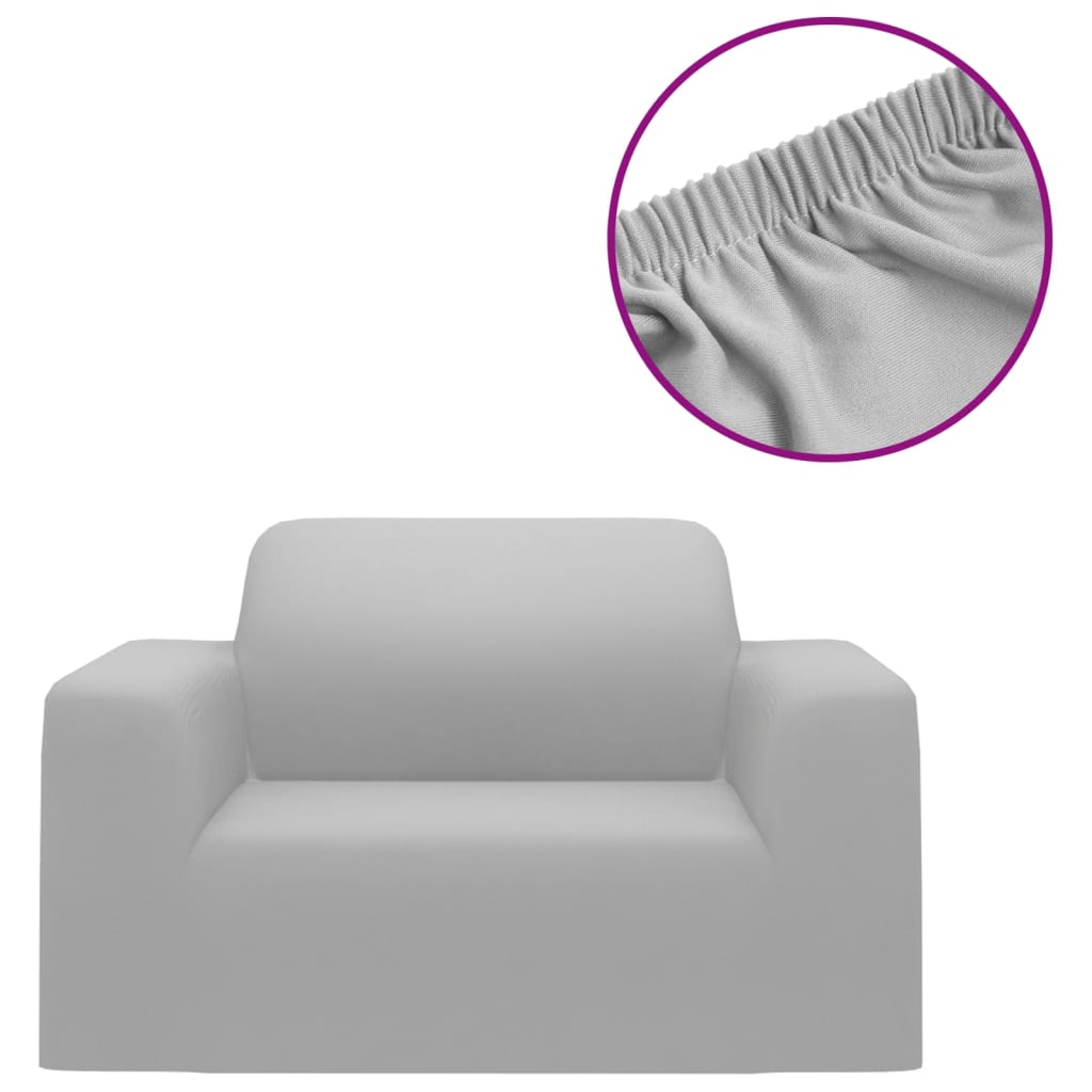 vidaXL Husă elastică pentru canapea poliester jersey gri vidaXL Husă elastică pentru canapea poliester jersey gri