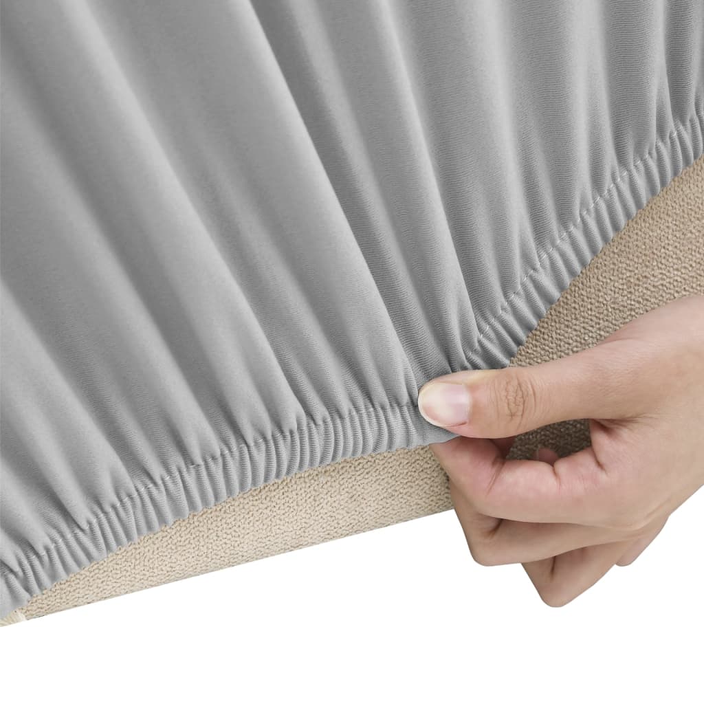 vidaXL Husă elastică pentru canapea cu 3 locuri poliester jerseu, gri vidaXL Husă elastică pentru canapea cu 3 locuri poliester jerseu, gri