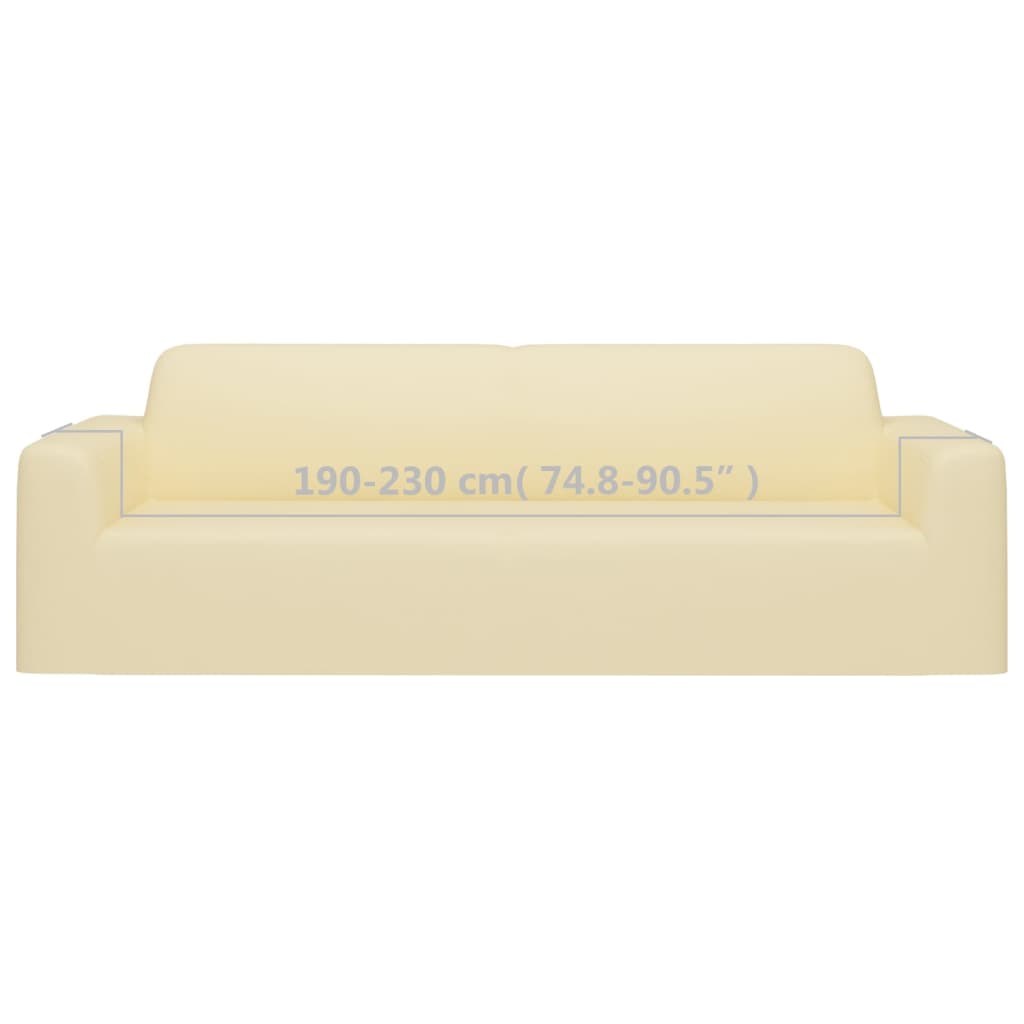 vidaXL Husă elastică pentru canapea cu 3 locuri poliester jersey crem vidaXL Husă elastică pentru canapea cu 3 locuri poliester jersey crem