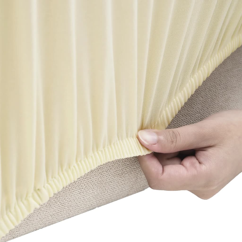 vidaXL Husă elastică pentru canapea cu 4 locuri poliester jersey crem vidaXL Husă elastică pentru canapea cu 4 locuri poliester jersey crem