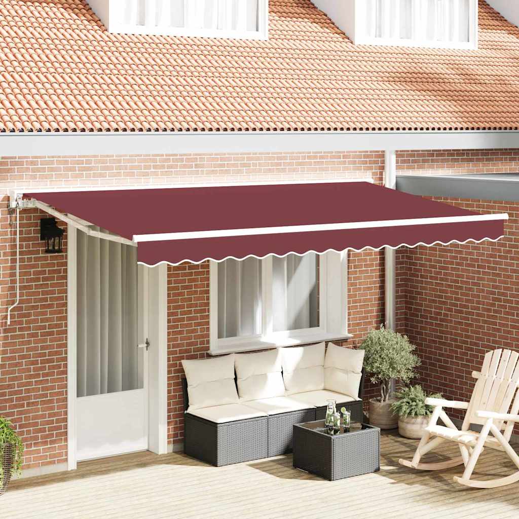 vidaXL Cortina Retractabilă Burgundy 350 x 200 cm Poliester și metal