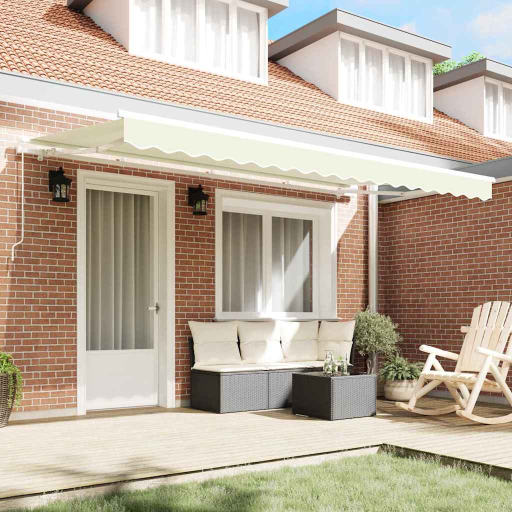 vidaXL Cortina Retractabilă Crem 400 x 200 cm Poliester și Aluminiu vidaXL Cortina Retractabilă Crem 400 x 200 cm Poliester și Aluminiu