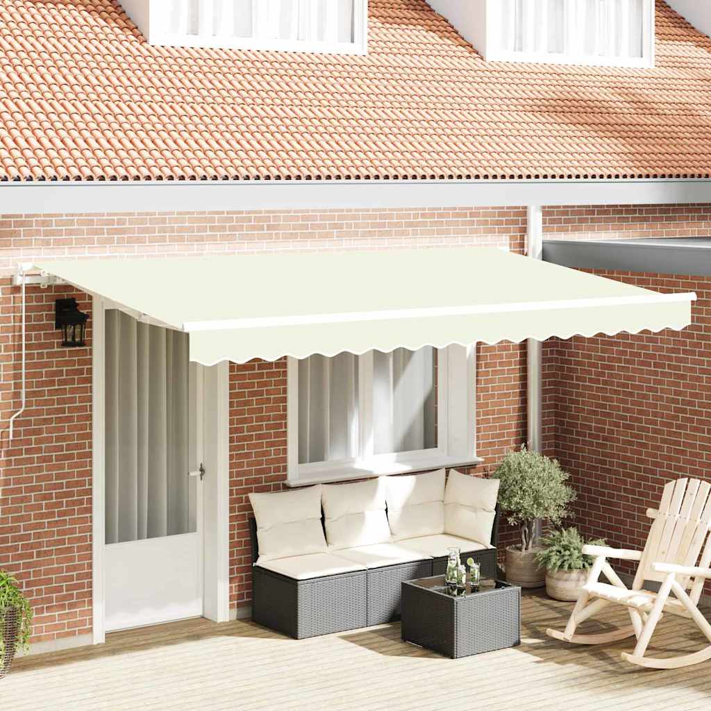 vidaXL Cortina Retractabilă Crem 400 x 200 cm Poliester și Aluminiu vidaXL Cortina Retractabilă Crem 400 x 200 cm Poliester și Aluminiu