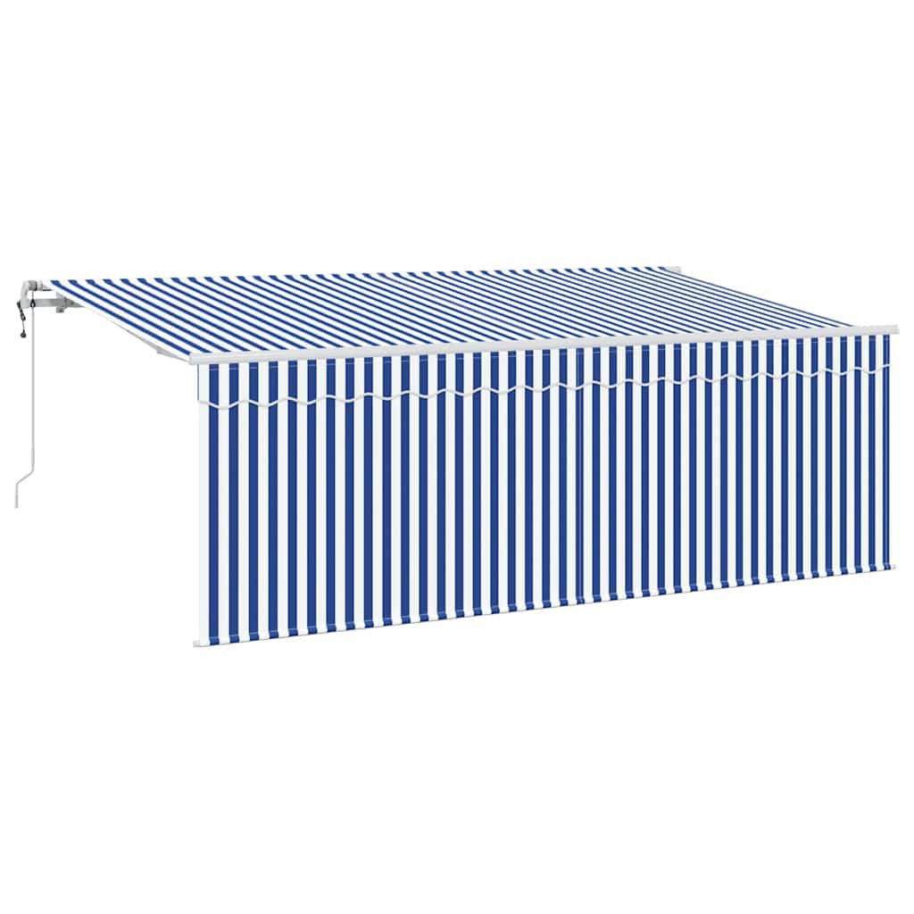 vidaXL Cortina Retractabilă Albastru și alb 400 x 200 cm țesătură