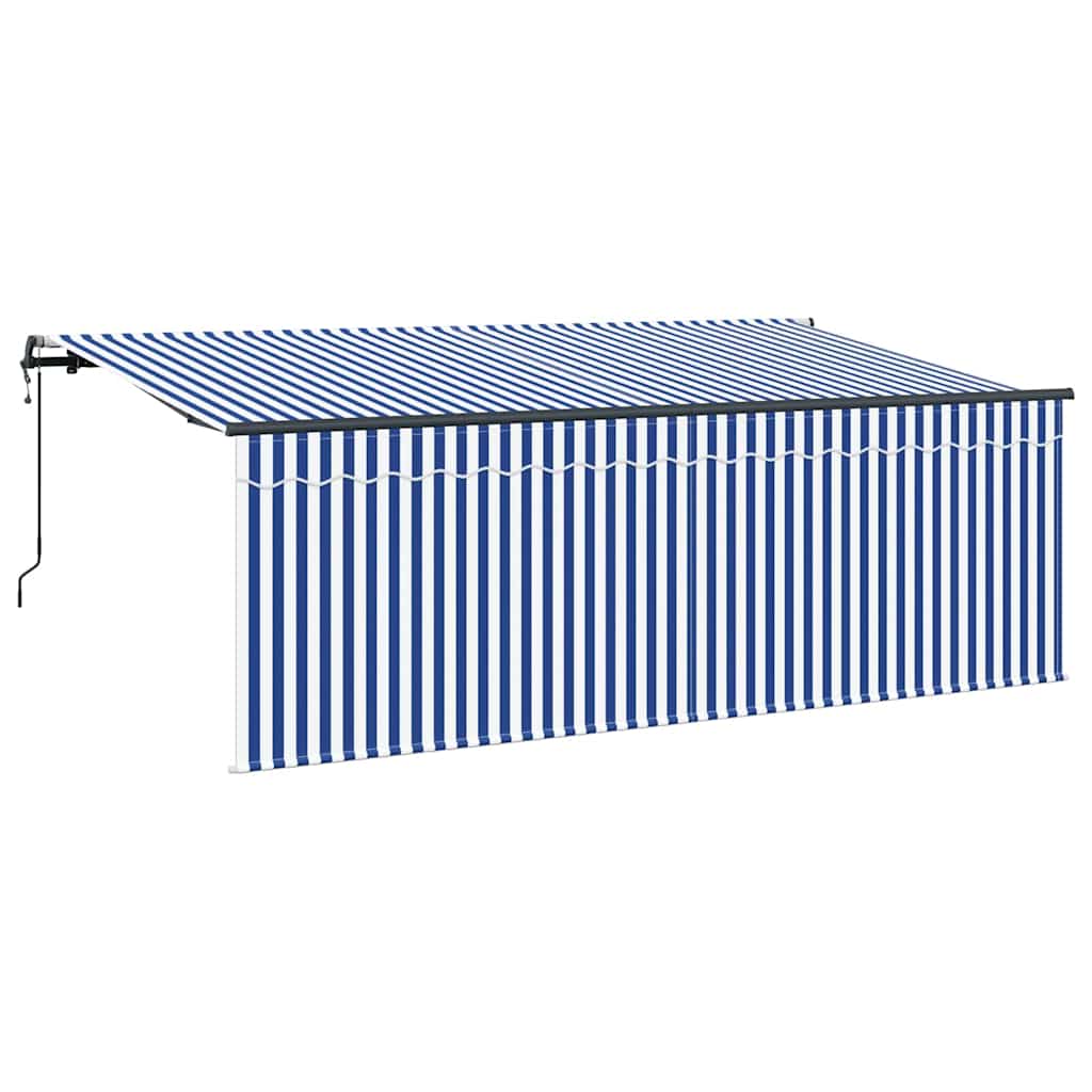 vidaXL Cortina Retractabilă Albastru și alb 400 x 200 cm țesătură