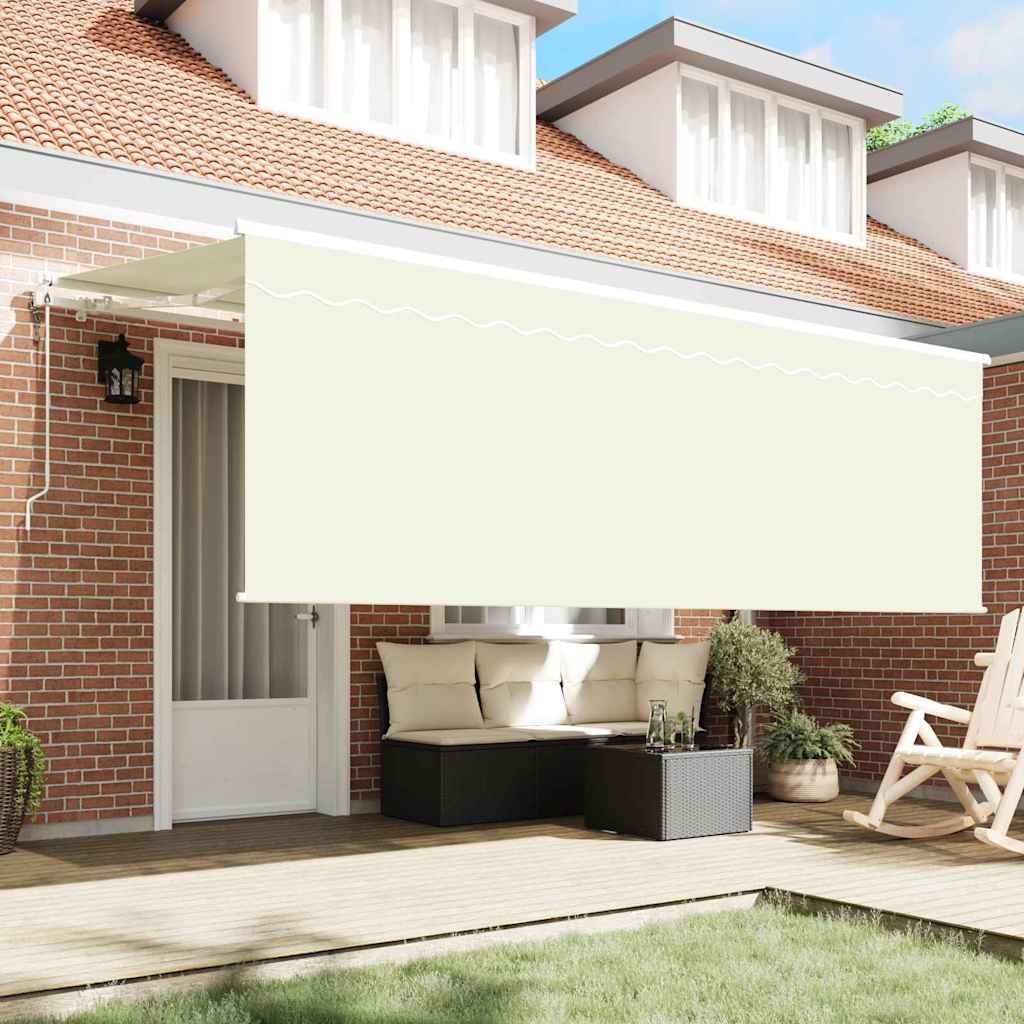 vidaXL Cortina Retractabilă Crem și alb 400 x 200 cm