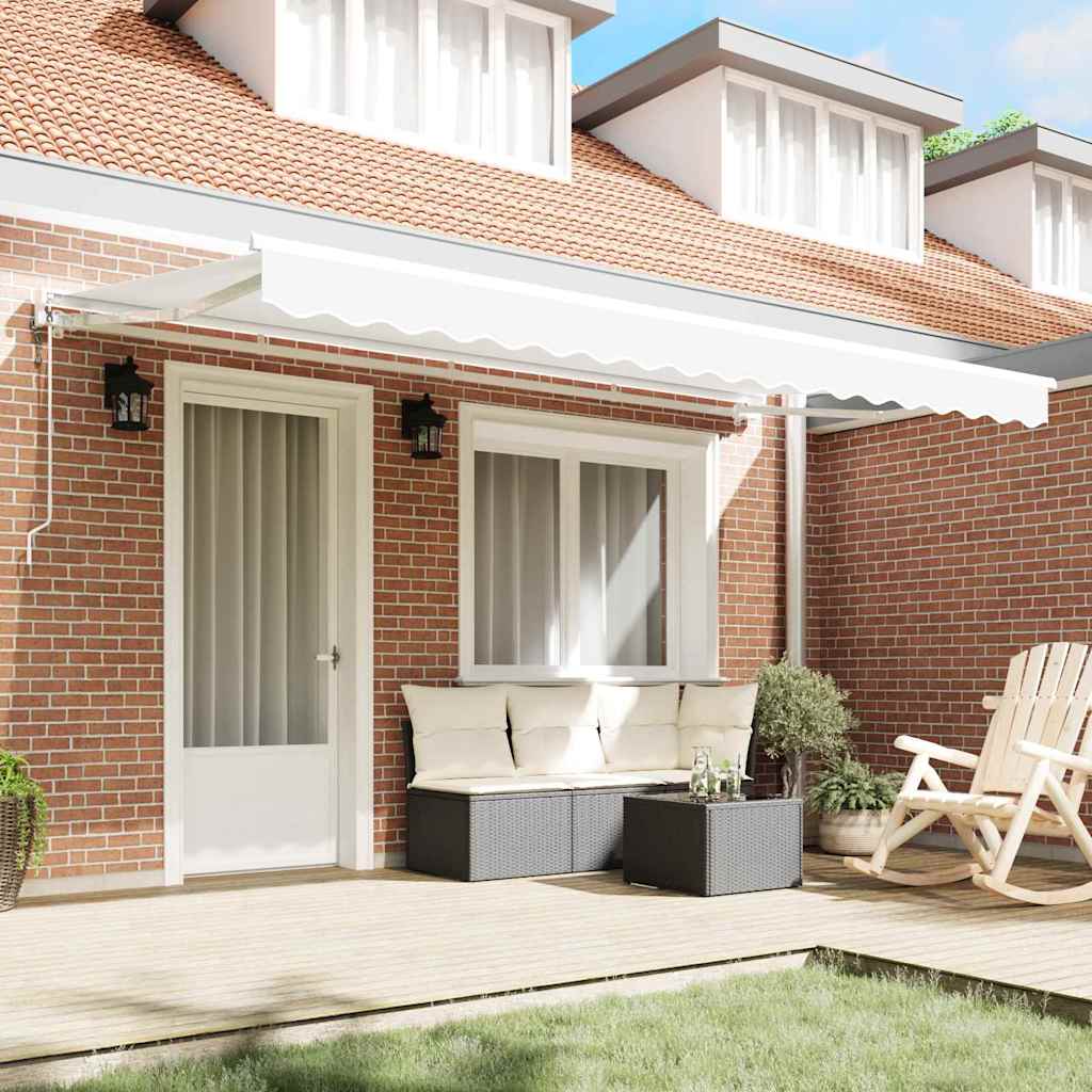 vidaXL Cortina Retractabilă Alb 400 x 200 cm Poliester și metal