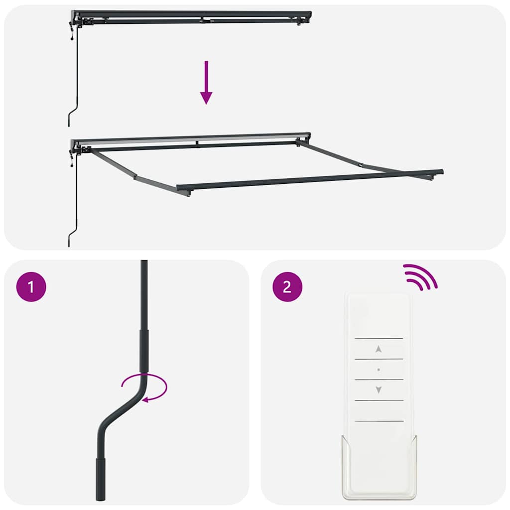 vidaXL Cortina Retractabilă Albastru și alb 300 x 250 cm țesătură