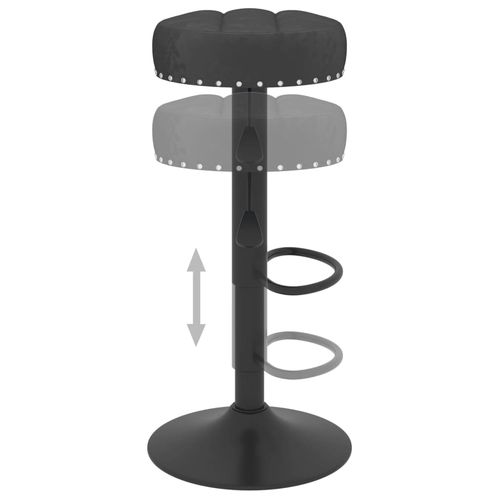 vidaXL Scaune de bar, 2 buc., negru, catifea