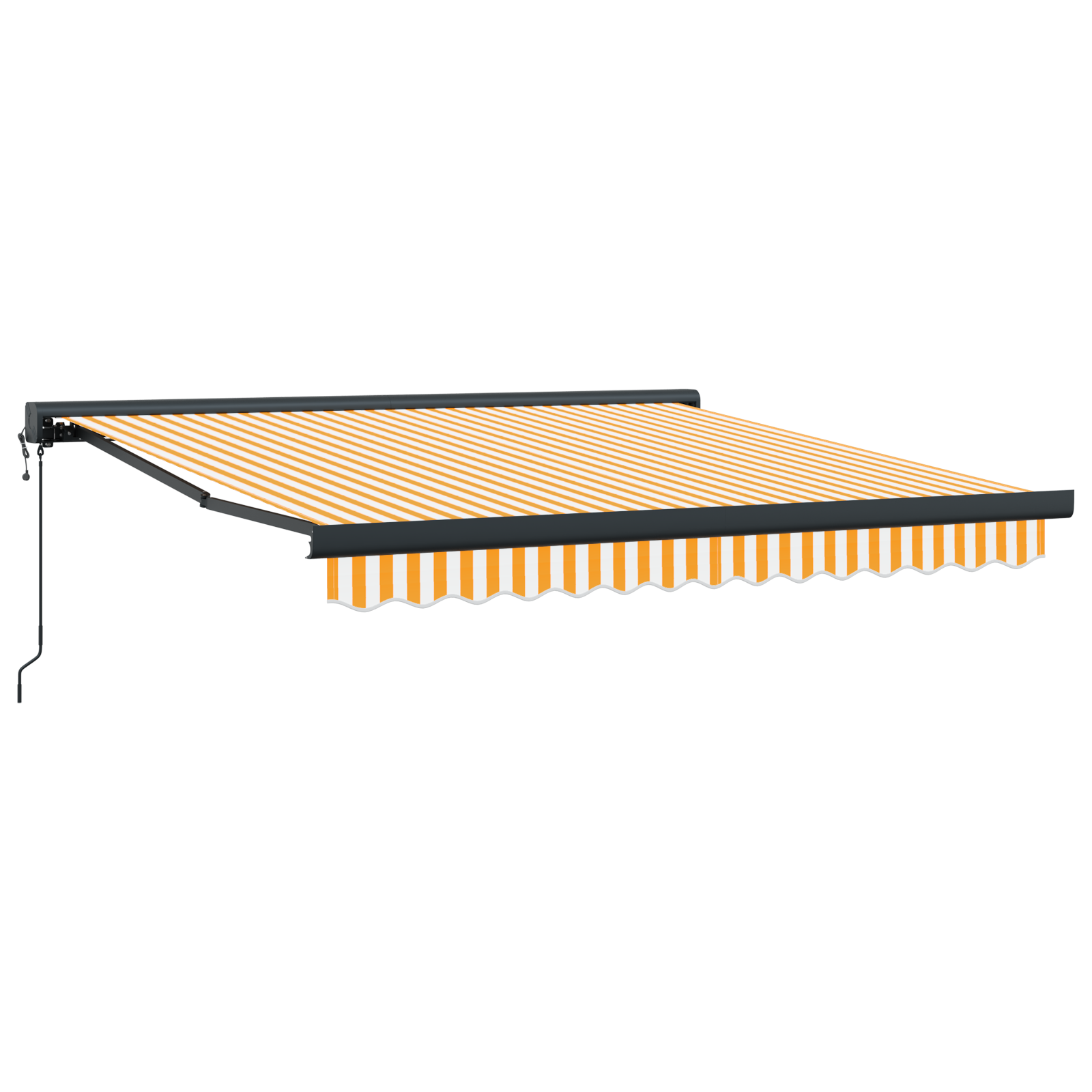 vidaXL Cortina Retractabilă Manual Galben și alb 300 x 250 cm vidaXL Cortina Retractabilă Manual Galben și alb 300 x 250 cm