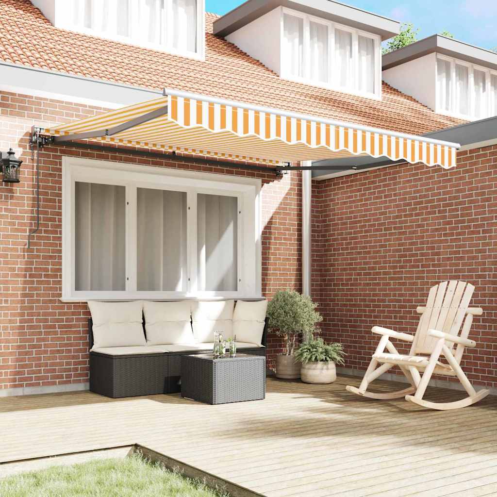 vidaXL Cortina Retractabilă Galben și alb 300 x 250 cm