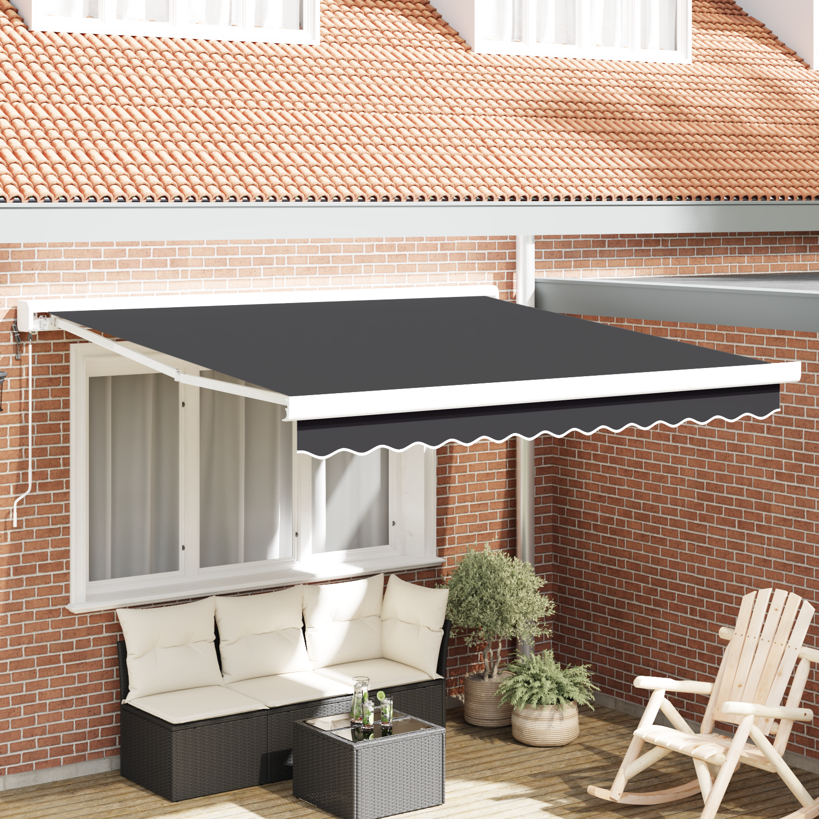 vidaXL Cortina Retractabilă Manual Antracit 300 x 250 cm vidaXL Cortina Retractabilă Manual Antracit 300 x 250 cm