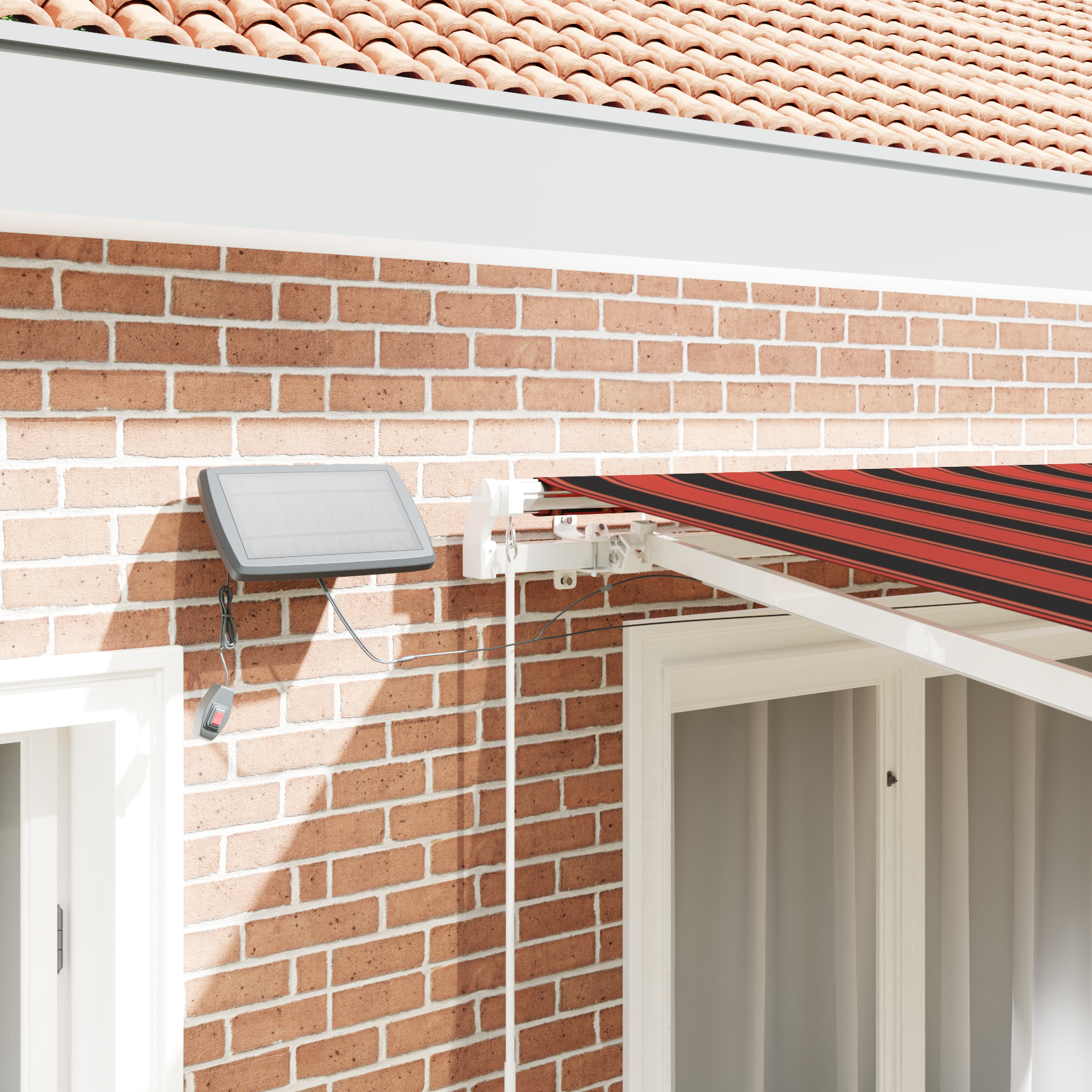 vidaXL Cortina Retractabilă Manual portocaliu și maro 300 x 250 cm