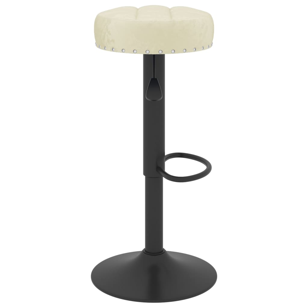 vidaXL Scaune de bar, 2 buc., crem, catifea vidaXL Scaune de bar, 2 buc., crem, catifea