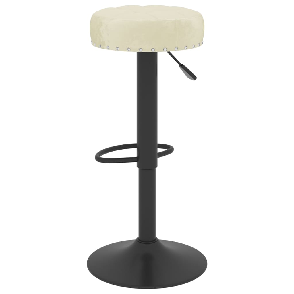 vidaXL Scaune de bar, 2 buc., crem, catifea vidaXL Scaune de bar, 2 buc., crem, catifea