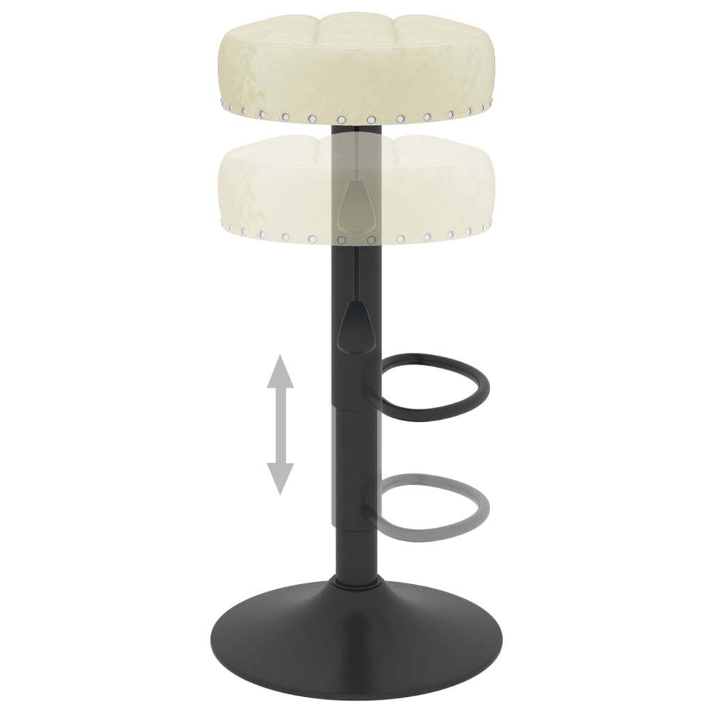 vidaXL Scaune de bar, 2 buc., crem, catifea vidaXL Scaune de bar, 2 buc., crem, catifea