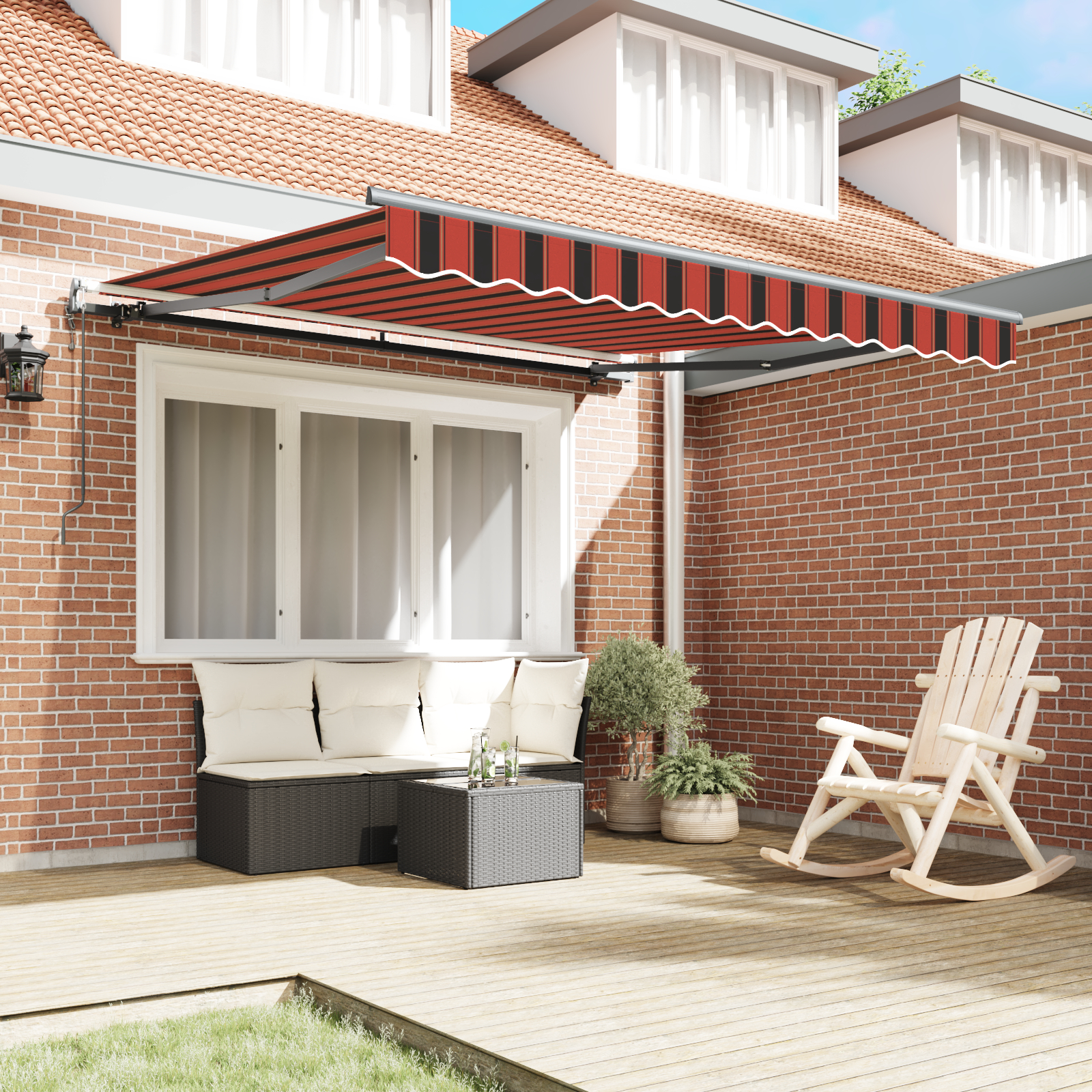 vidaXL Cabană retractabilă automată , Portocalie și Maro, 300x250 cm vidaXL Cabană retractabilă automată , Portocalie și Maro, 300x250 cm