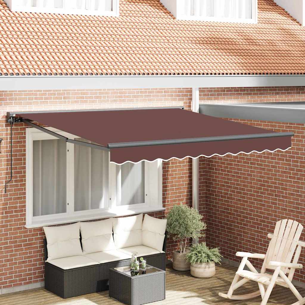 vidaXL Cortina Retractabilă Manual Maro 300x250 cm țesătură