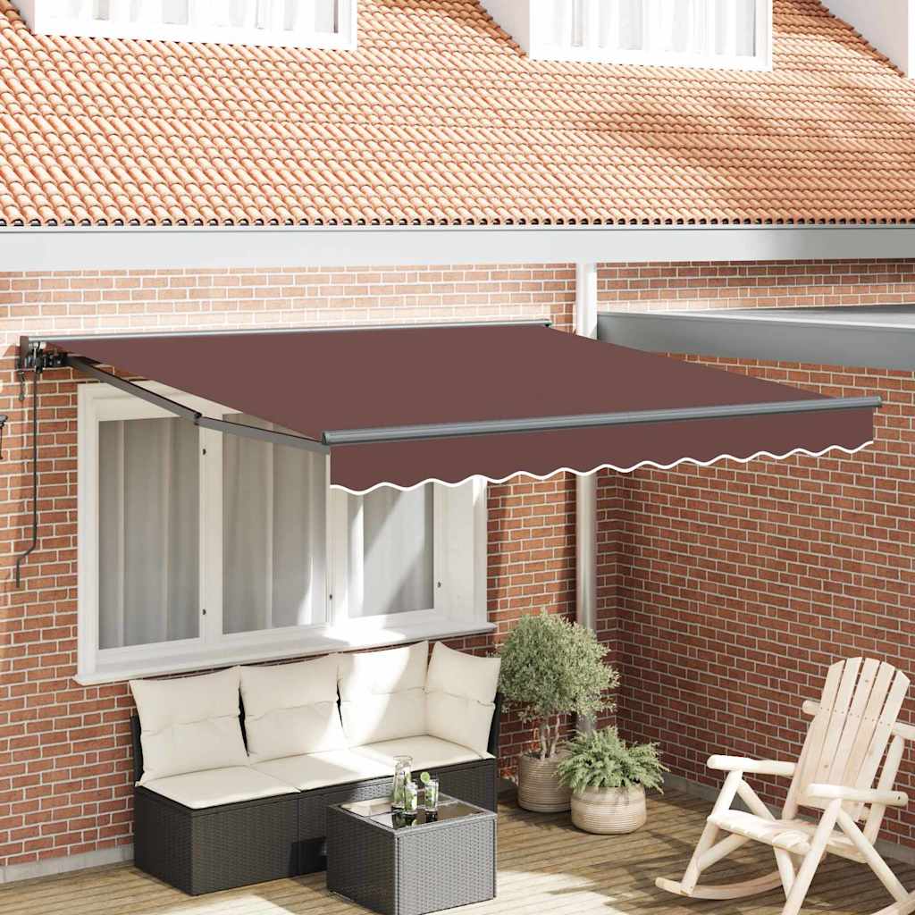 vidaXL Cortina Retractabilă Maro 300 x 250 cm Poliester și metal