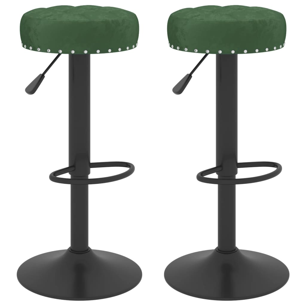 vidaXL Scaune de bar, 2 buc., verde închis, catifea vidaXL Scaune de bar, 2 buc., verde închis, catifea
