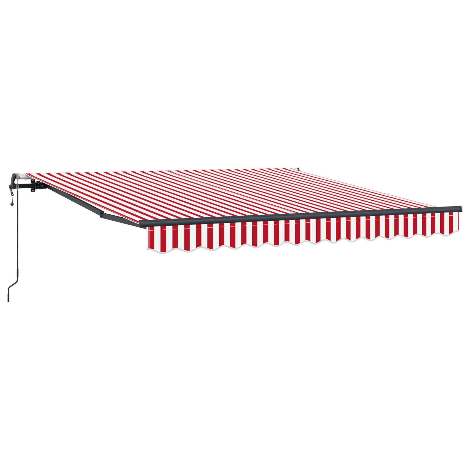 vidaXL Cortina Retractabilă Roșu și Alb 300 x 250 cm