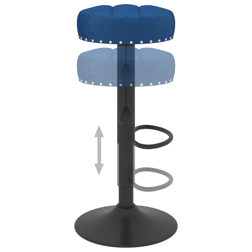 vidaXL Scaune de bar, 2 buc., albastru, catifea vidaXL Scaune de bar, 2 buc., albastru, catifea