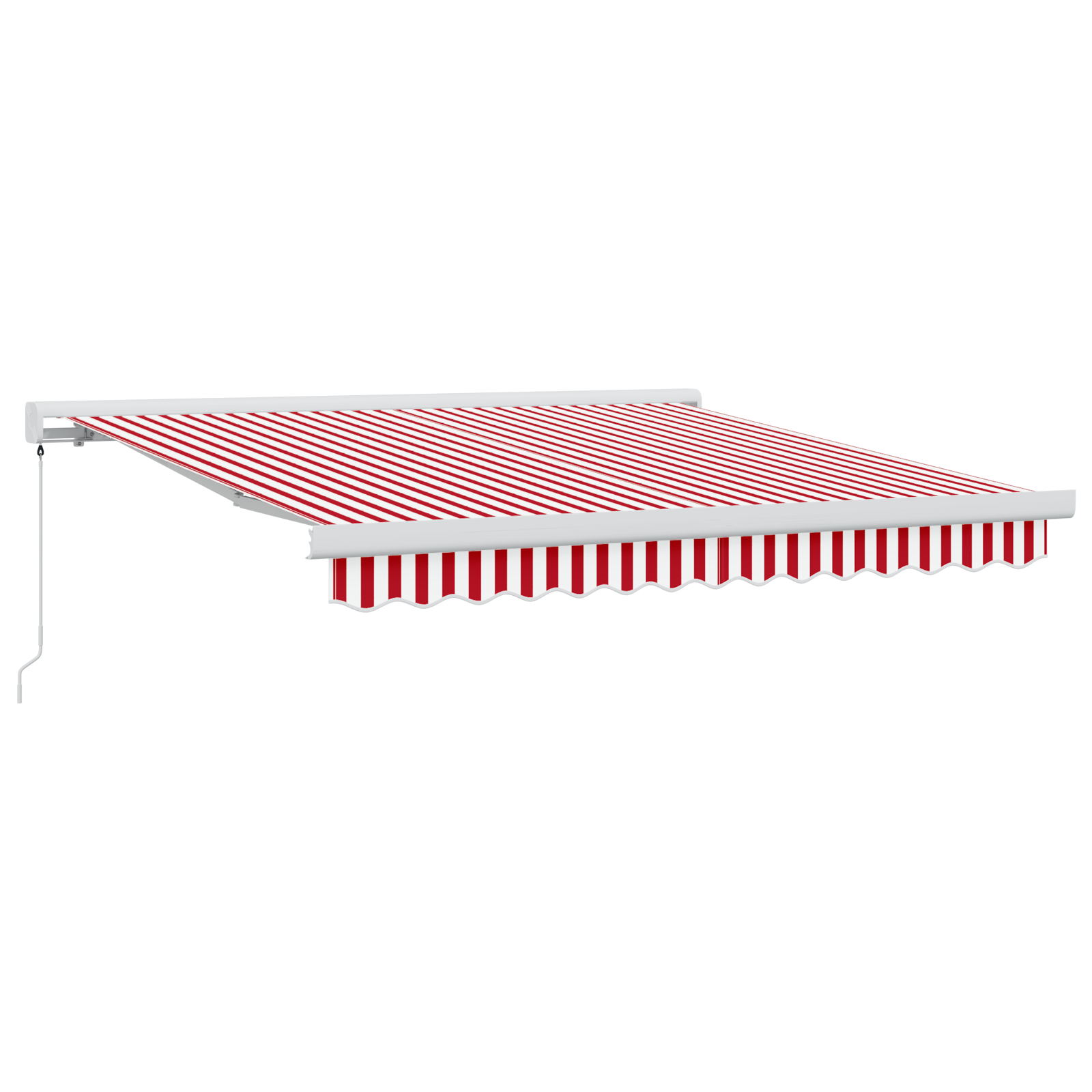 vidaXL Cortina Retractabilă Roșu și Alb 300 x 250 cm Stofă și Metal