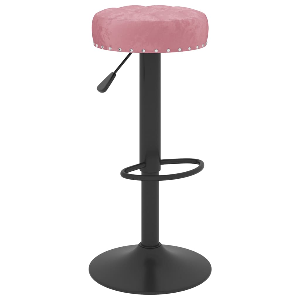 vidaXL Scaune de bar, 2 buc., roz, catifea vidaXL Scaune de bar, 2 buc., roz, catifea