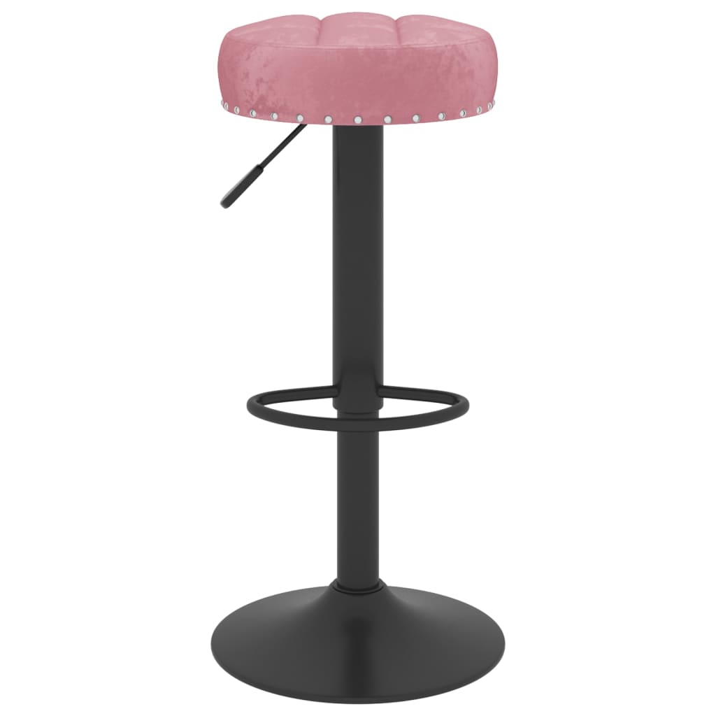 vidaXL Scaune de bar, 2 buc., roz, catifea vidaXL Scaune de bar, 2 buc., roz, catifea