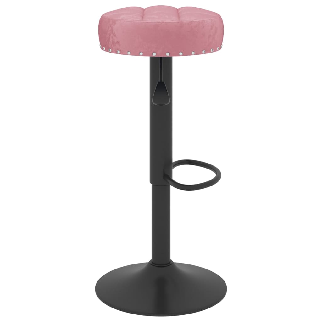 vidaXL Scaune de bar, 2 buc., roz, catifea vidaXL Scaune de bar, 2 buc., roz, catifea