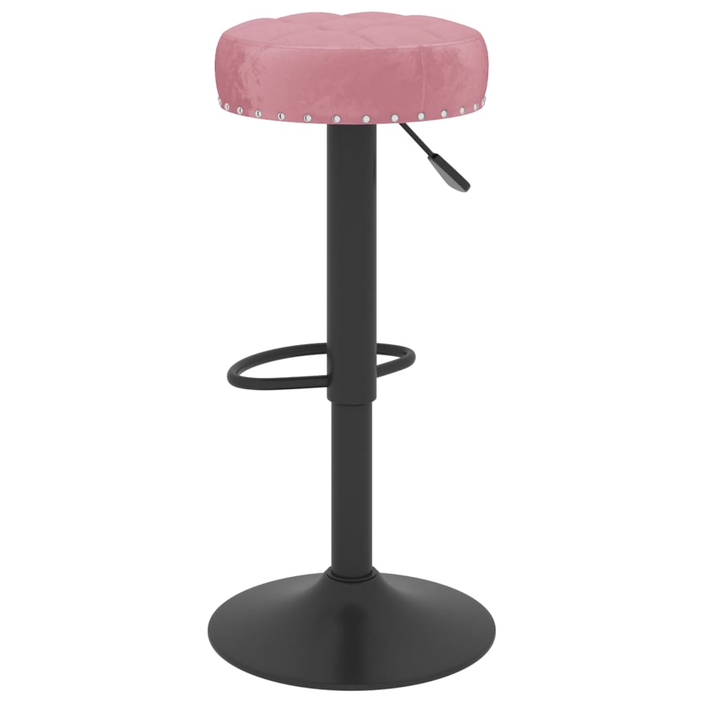 vidaXL Scaune de bar, 2 buc., roz, catifea vidaXL Scaune de bar, 2 buc., roz, catifea